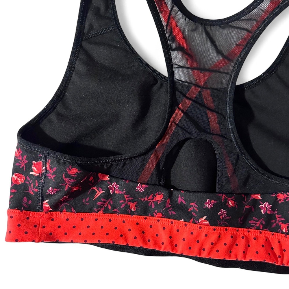 Floral Sports Bra‎ Medium Support Racerback Activewear Size Large - Picture 2 of 9